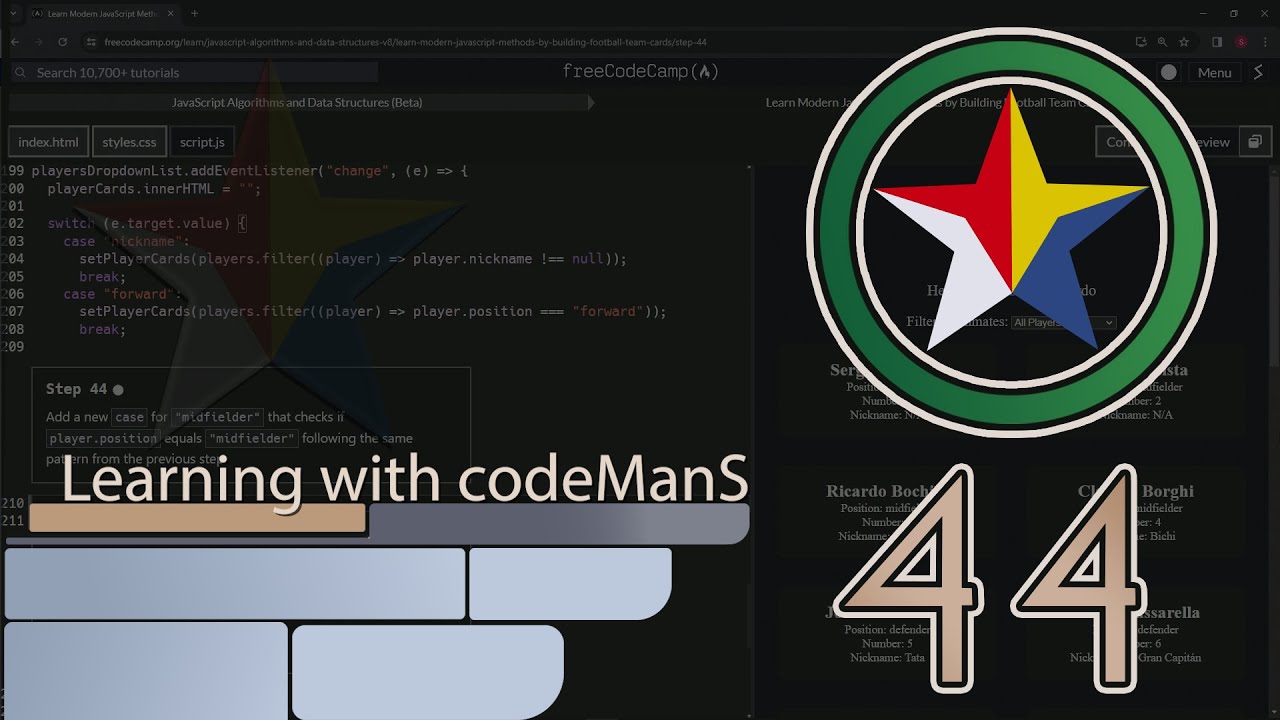 Learn Modern JavaScript Methods by Building Football Team Cards: Step ...