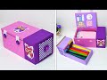How to make pencil box easy | diy pencil case made of cardboard and paper idea