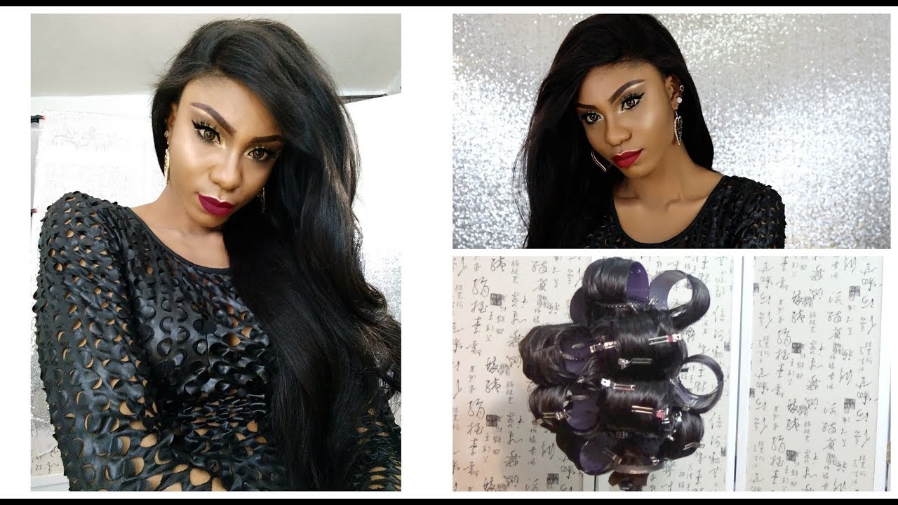 How To: Heatless Wavy Straight Hair with 3inch Rollers Ft. Yiroo Hair.