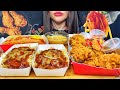 Asmr fast food  fried chicken  spaghetti noodles  mukbang