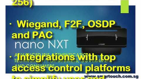 Access Control System Iris Based Identity Authentication Nano NXT Features