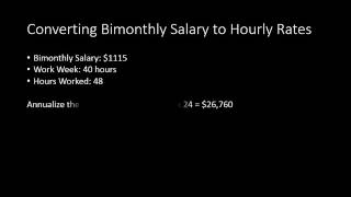 Converting Salary to Hourly Rates