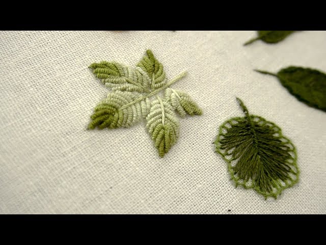 HAND EMBROIDERY LEAVES FOR BEGINNERS : 06 Types of Leaves