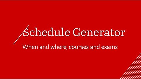 Schedule Generator