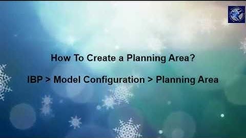 IBP : How To Create a Planning Area in IBP