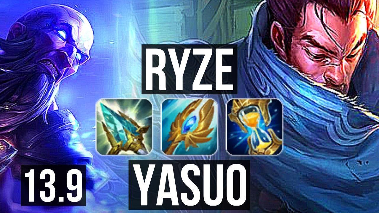 RYZE vs YASUO (MID) | Rank 8 Ryze, Legendary, 8/2/2 | TR Grandmaster | 13.9