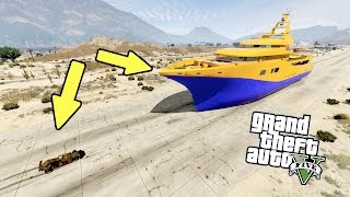 СМОЖЕТ ЛИ МАШИНА РАМПА ПОДБРОСИТЬ ЯХТУ? ЭКСПЕРИМЕНТ В GTA 5!(MisterKey проводит жестокие эксперименты с машиной рампой и яхтой в GTA V! ▻ Подписывайся на канал и не пропускай..., 2017-01-29T15:10:10.000Z)