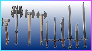 Weapon Time-lapse Axes and Swords. Aria can defend herself!