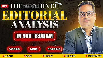 The Hindu Editorial Analysis | 14 Nov 2025 | Vocabulary, Reading, Grammar, Skimming | Santosh Sir
