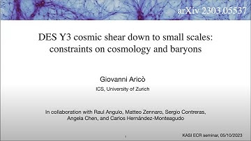 DES Y3 cosmic shear down to small scales: constraints on cosmology and baryons by Giovanni Aricò