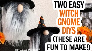 Mini Witch Gnomes / Halloween Witch Gnome / DIY Halloween Gnome / Halloween Gnome Witch Ideas