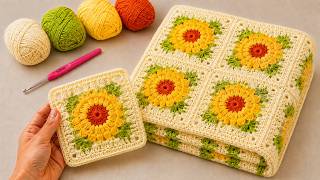 How to Crochet a Beautiful Sunflower Granny Square 🌻 | Easy Step by Step Tutorial