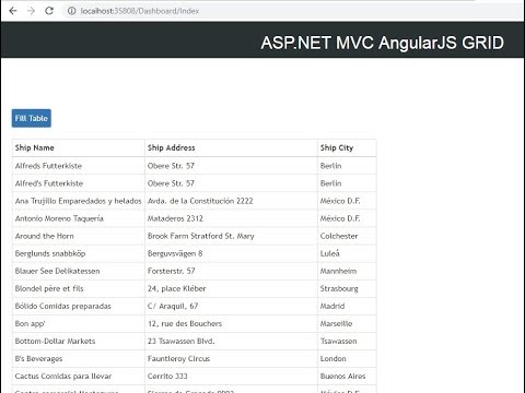 Angular JS Bind Table Grid from SQL Database in ASP NET MVC C#