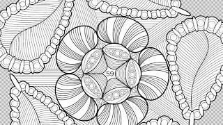 An intricate geometric floral mandala pattern for a relaxing coloring activity | Coloring Games screenshot 5