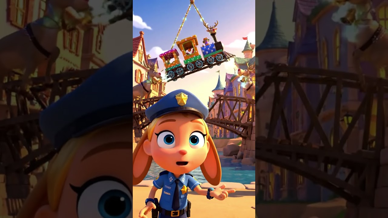 Chief Emma & Detective Pup Anthony Save the Candy Train! 🍭🚂🎅 | Funny Kids Short 