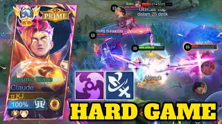HARD GAME !! ASLI BARU INI GW KESUSAHAN BANGET PAKE CLAUDE GARA - GARA 1 TANK INI! - MLBB screenshot 2