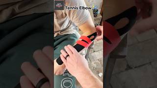 Kinesiology Taping technique for tennis elbow or lateral epicondylitis!  💯 #athlete #pain #tennis
