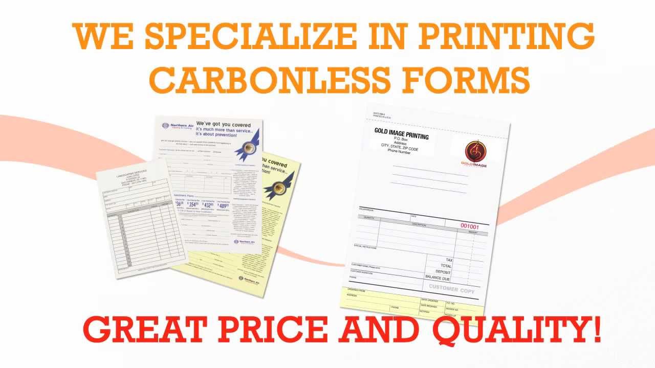 Carbonless Form Printing in Los Angeles by Gold Image Printing