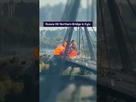 Video NEW Russian Dan-T Missile Hit Northern Bridge in Kyiv