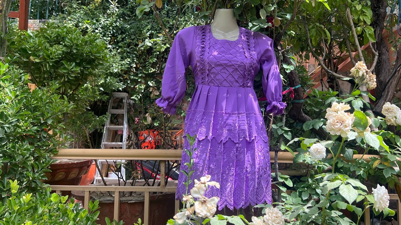 اموزش برش و دوخت لباس دو دامنه  بهترین دیزاین 