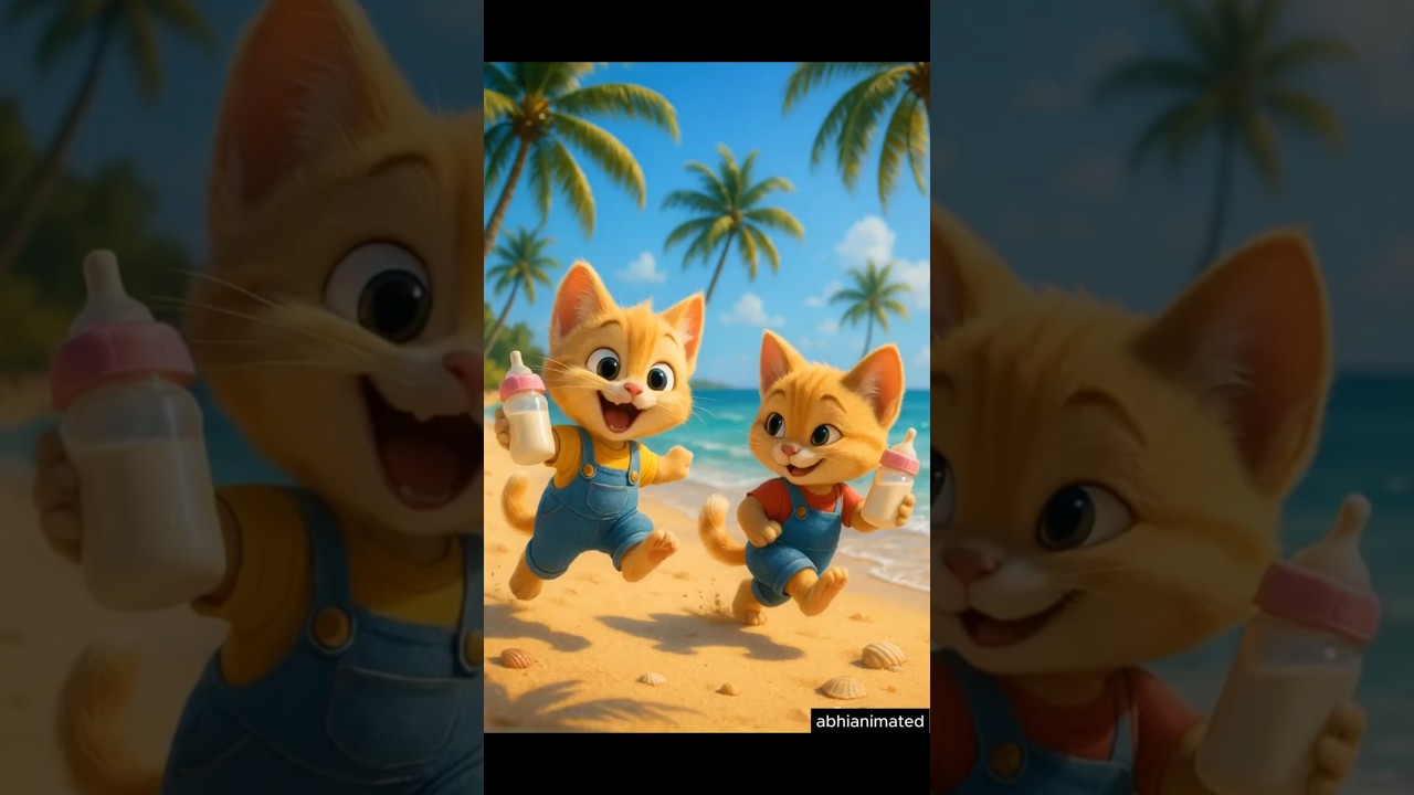 ☕️ Dinka Chika Dinka Chika 🐱Cute Kitten Dancing in the garden🐱#cat #shorts #catshort #viralcat