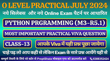 Day-13 | Python Practical || O Level Practical || Python Programming Practical O Level || PreptShala