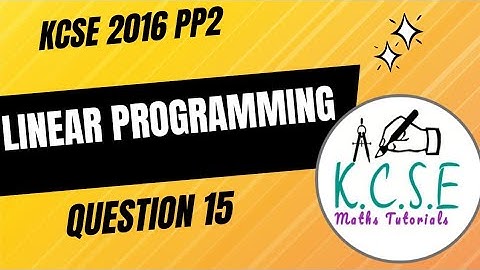 LINEAR PROGRAMMING 2016