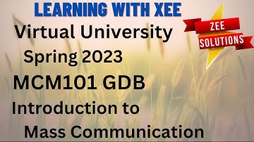 MCM101  GDB spring 2023 Virtual University of Pakistan