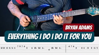 Bryan Adams - (Everything I Do) I Do It For You Guitar Instrumental Lesson With Guitar Tab Resimi