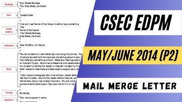 CSEC EDPM| 2014 (P2) Semi- Blocked Mail Merge Letter