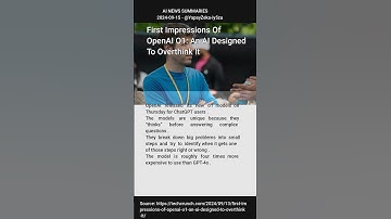 First Impressions Of OpenAI O1: An AI Designed To Overthink It