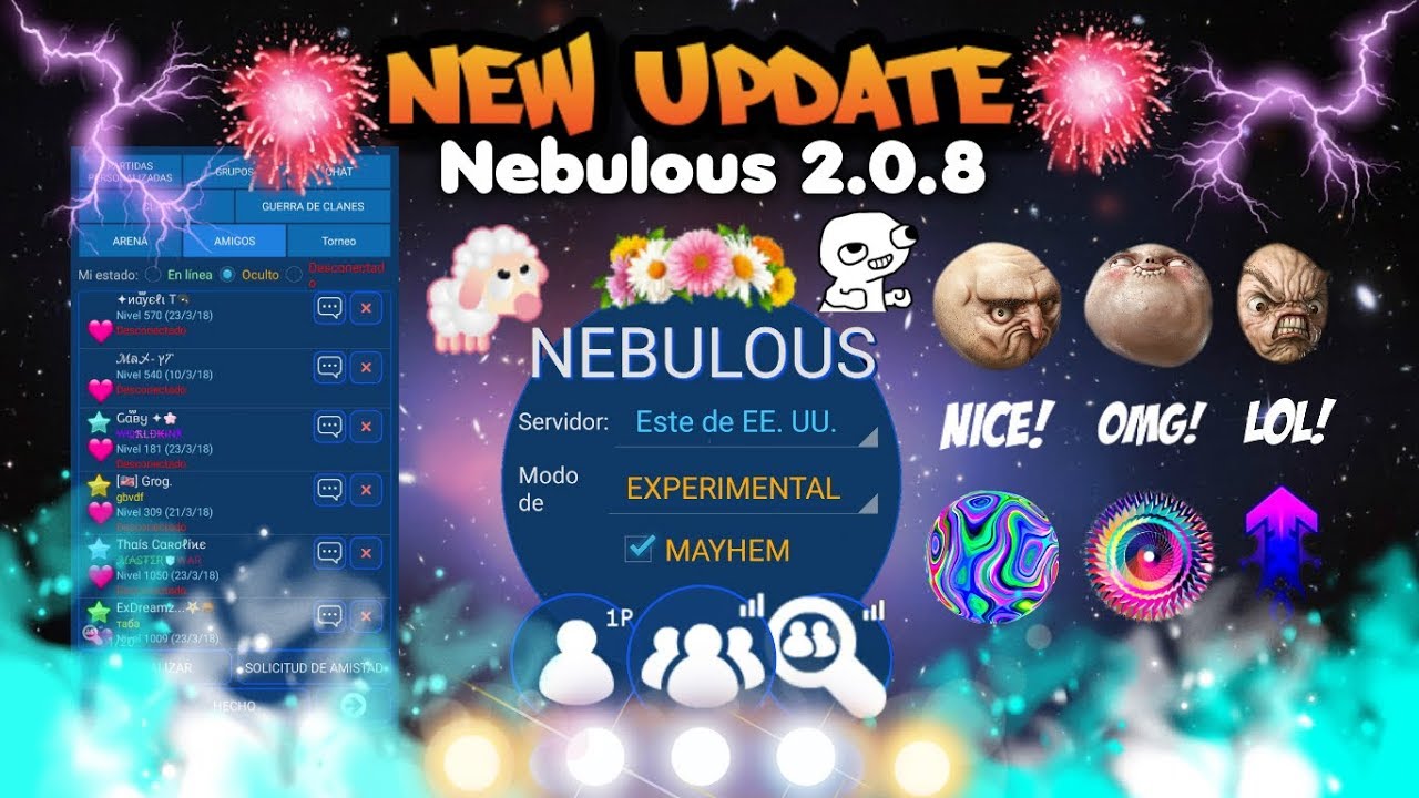 🔥Nebulous🍘  | Nueva Actualización 2.0.8 | Nuevo Acelerador XP, Nuevo Poder, Nuevas Skins y más!