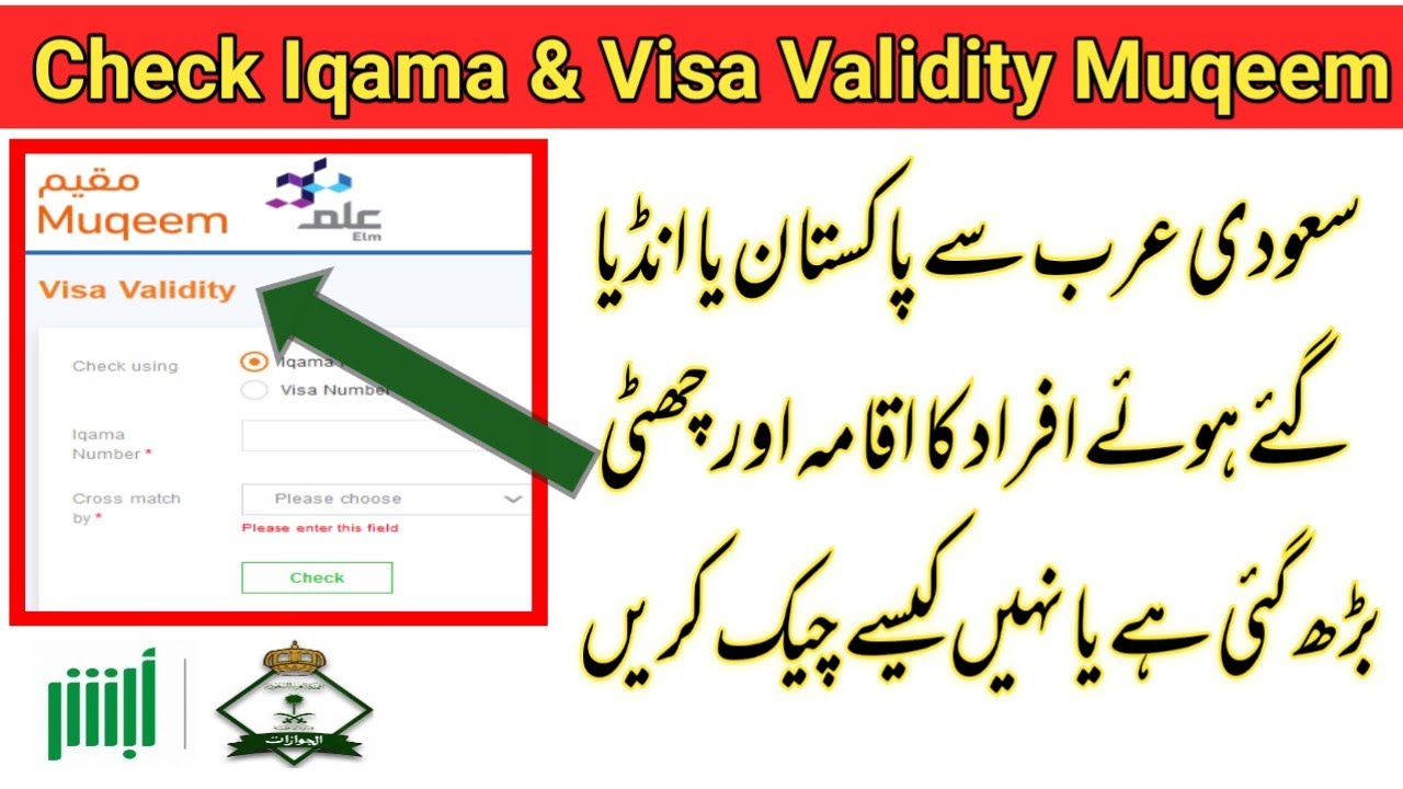 Visa check online validity muqeem.sa Check Eserve