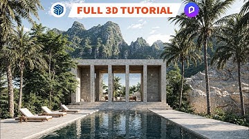 SketchUp + D5 Render FULL 3D Tutorial | Create Tropical Poolside Visualization (Step‑by‑Step)