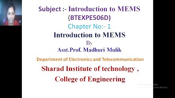 Unit no 1 lecture no 10 Mems transducers and MEMS microphone- by Madhuri Mulik