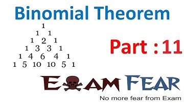 Maths Binomial Theorem part 11 (Examples) CBSE Class X1