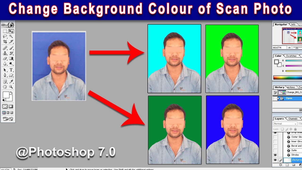 How To Change Passport Size Photo Background Color in Photoshop for online  application form ??? - YouTube