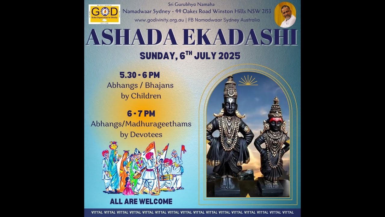 Ashada Ekadashi 6th July 2025 @ Namadwaar Sydney - YouTube