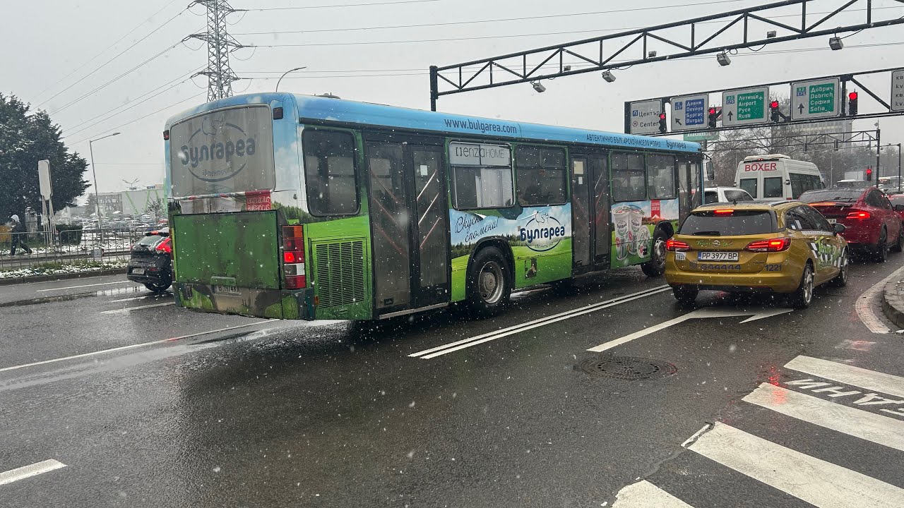 Ride in snow with Mercedes-Benz O345 Türk [В 1974 КА] Line - 18A (Video) Part-2