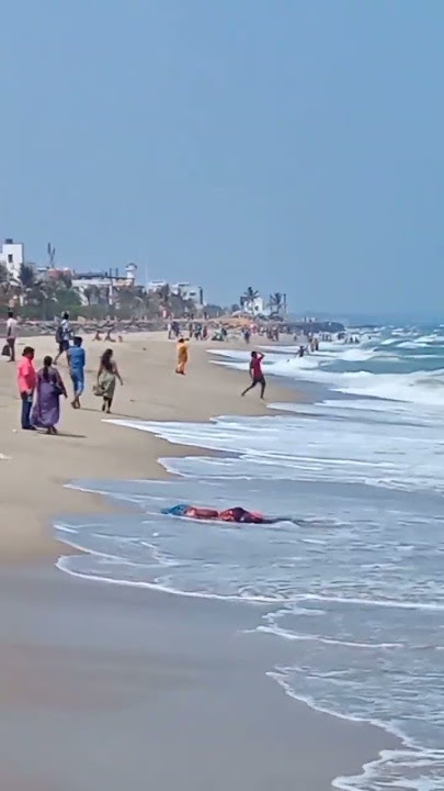 Pondicherry beach 🌊video Tamil