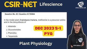 CSIR-NET LIFESCIENCE DEC 2023 S-1 PYQ Solution #apnasapnajrf