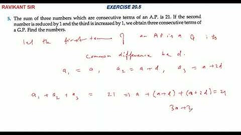 The sum of three numbers which are consecutive terms of an A.P. is 21. If the second number is reduc