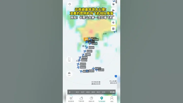 云南避暑旅游太火爆，凌晨机场排队降落，网友：长这么大第壹次见堵飞机#云南#避暑#堵飞机#旅游打卡地#shorts - 天天要闻