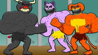 MUSCLE BULLTRAP VS MUSCLE CATNAP & DOGDAY! Poppy Playtime Chapter 3 Cartoon Animation