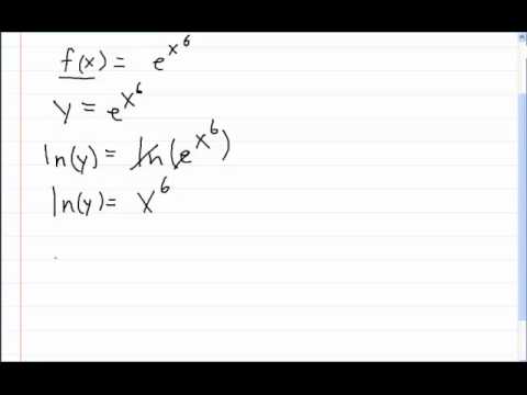 Inverse Function F X E X 6 Youtube