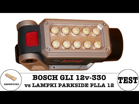 #045 Lampka akumulatorowa Bosch GLI 12v-330 (vs Parkside 12 PLLA)