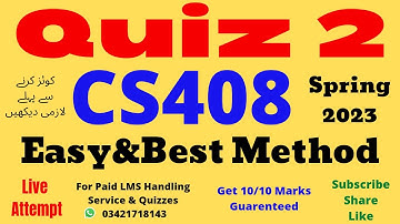 CS408 Quiz No 2 Solution Spring 2023