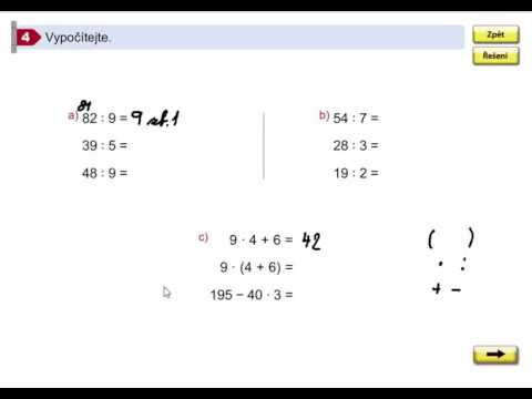 Procvičování pamětného počítání do 1000, Matýskova matematika pro 4.ročník, 1. díl, str. 22, cv. 4