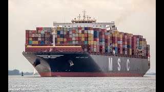 MSC HINA INBOUND VESSEL PASSING OUTBOUNDVESSEL NYK ATLAS INSIDE THE CHANNEL @ SAILOR OF CEYLONE ***