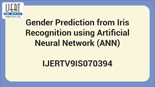 Gender Prediction from Iris Recognition using Artificial Neural Network (ANN)